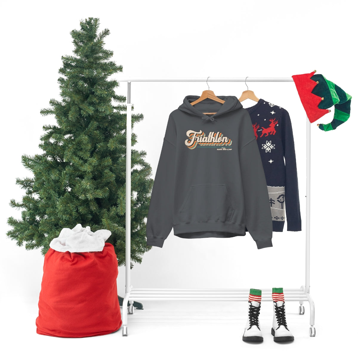 "Triathlon" Retro Unisex Hooded Sweatshirt