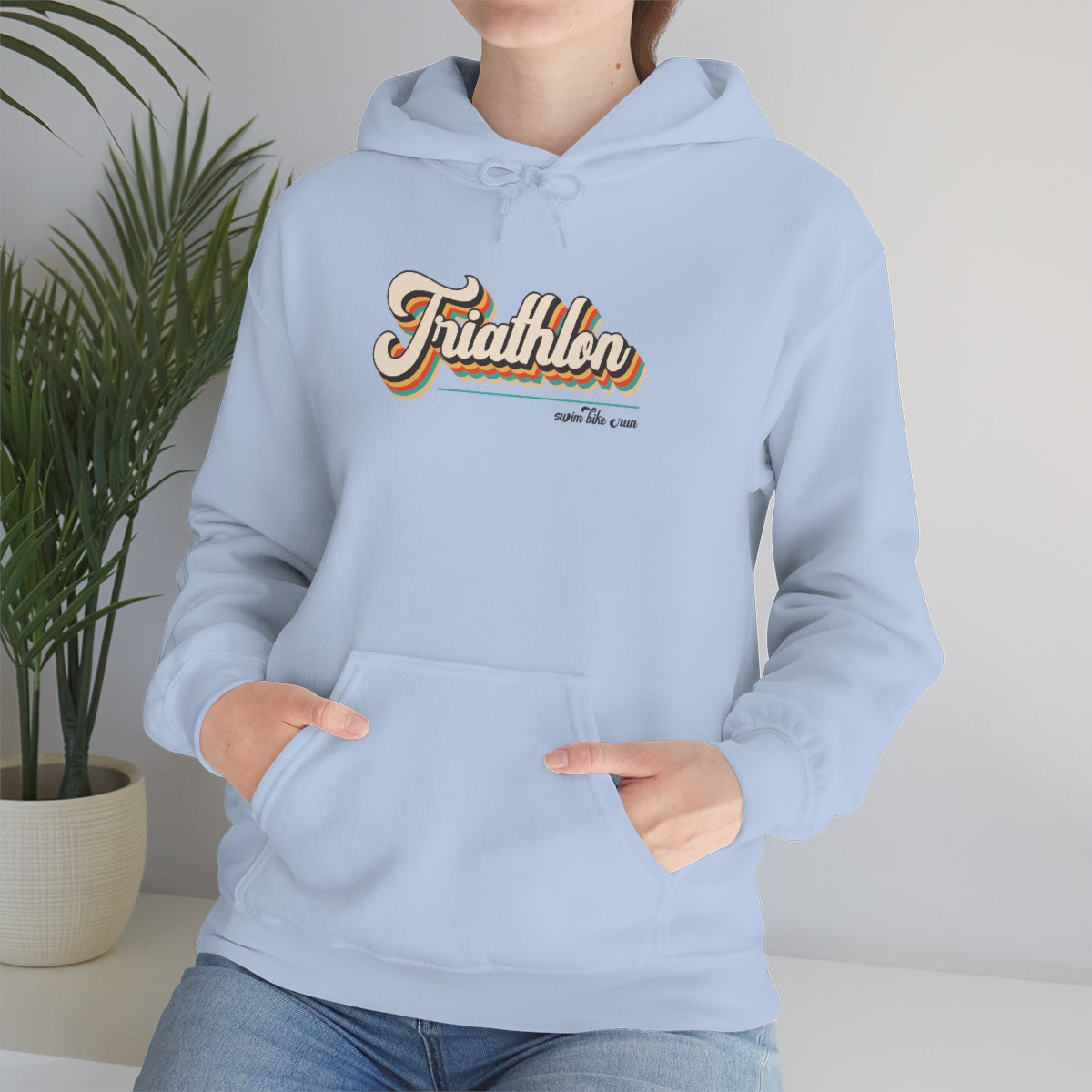 "Triathlon" Retro Unisex Hooded Sweatshirt
