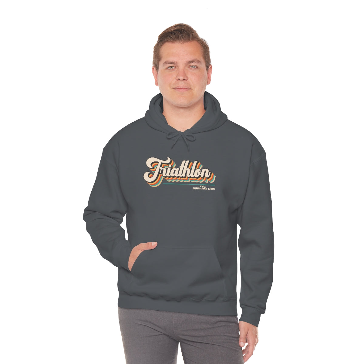 "Triathlon" Retro Unisex Hooded Sweatshirt