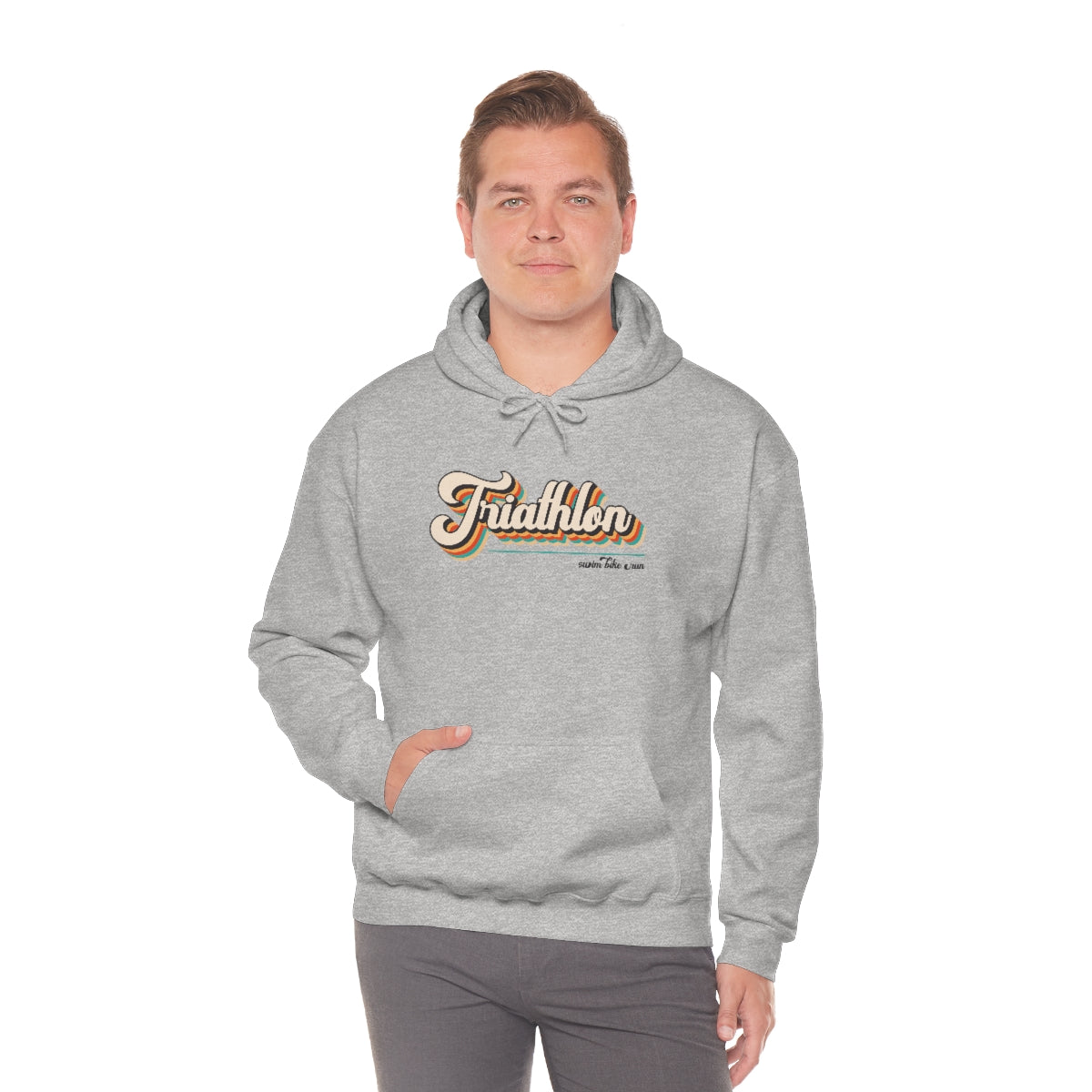 "Triathlon" Retro Unisex Hooded Sweatshirt