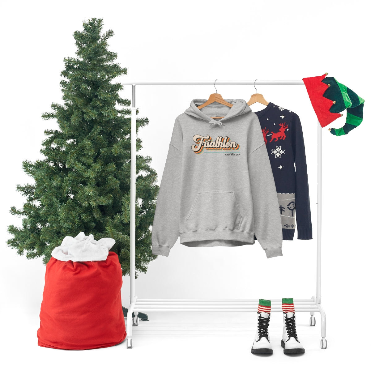 "Triathlon" Retro Unisex Hooded Sweatshirt