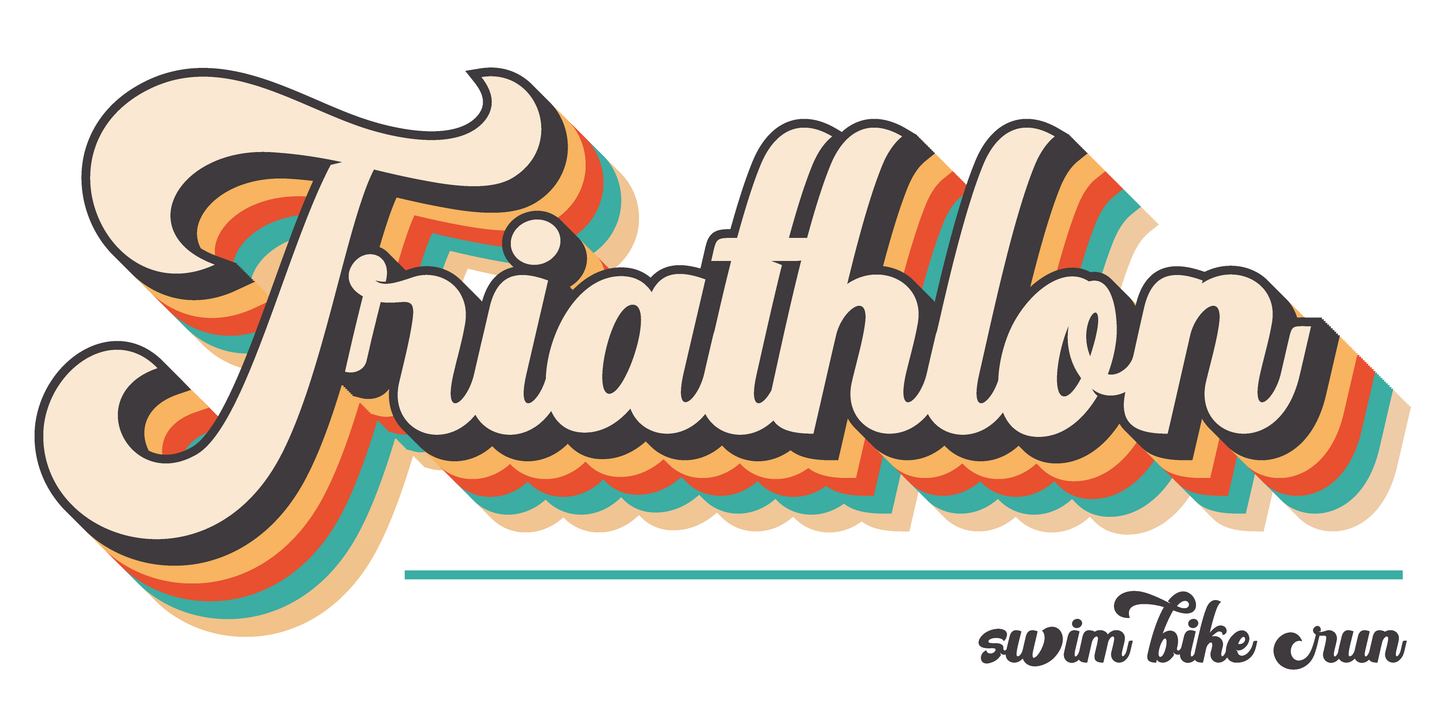 "Triathlon" Retro Unisex Hooded Sweatshirt