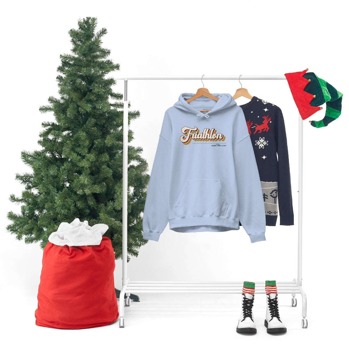"Triathlon" Retro Unisex Hooded Sweatshirt