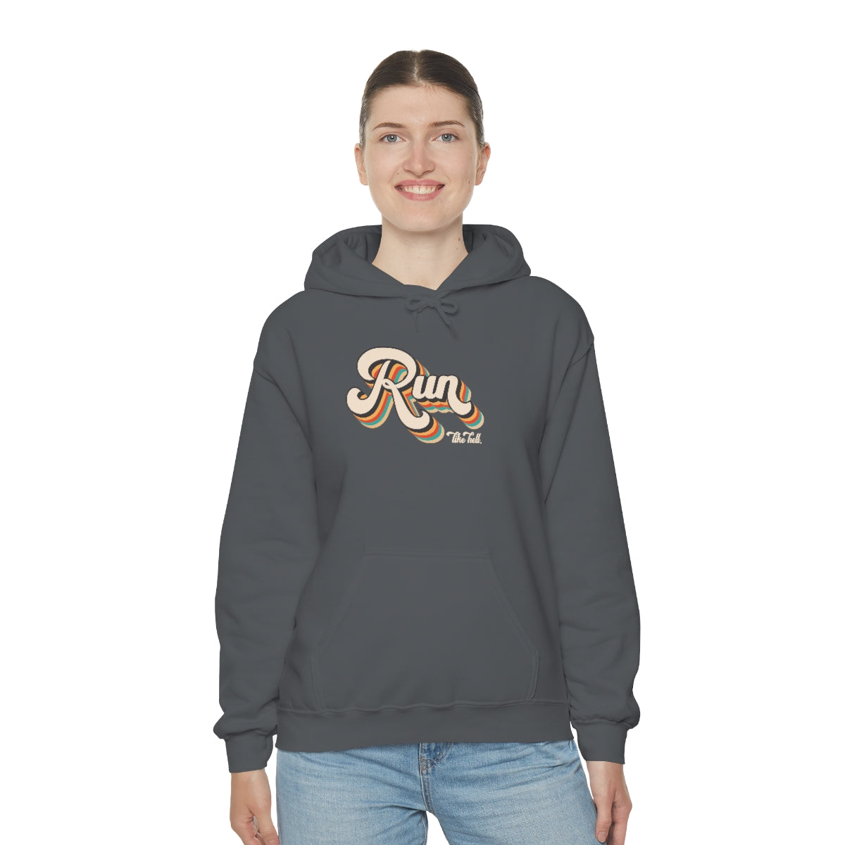 "Run Like Hell" Retro Unisex Hooded Sweatshirt