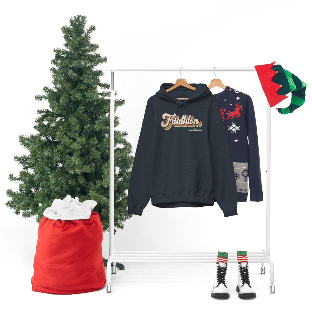 "Triathlon" Retro Unisex Hooded Sweatshirt