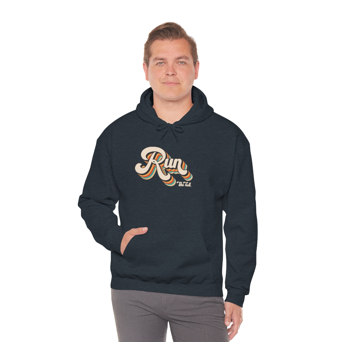 "Run Like Hell" Retro Unisex Hooded Sweatshirt