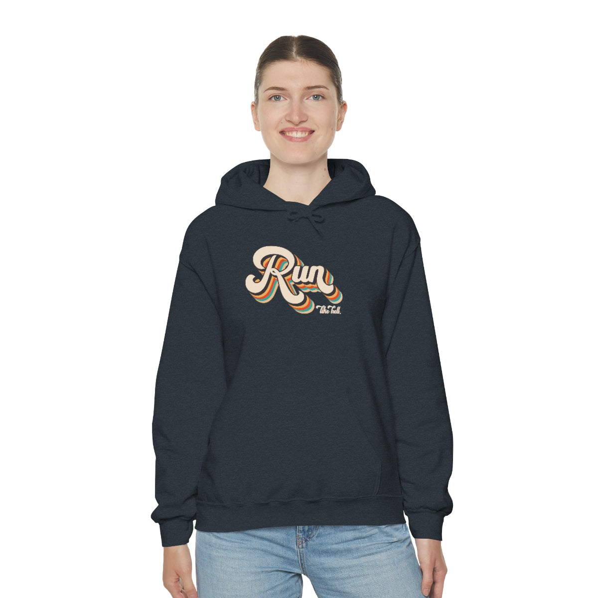 "Run Like Hell" Retro Unisex Hooded Sweatshirt