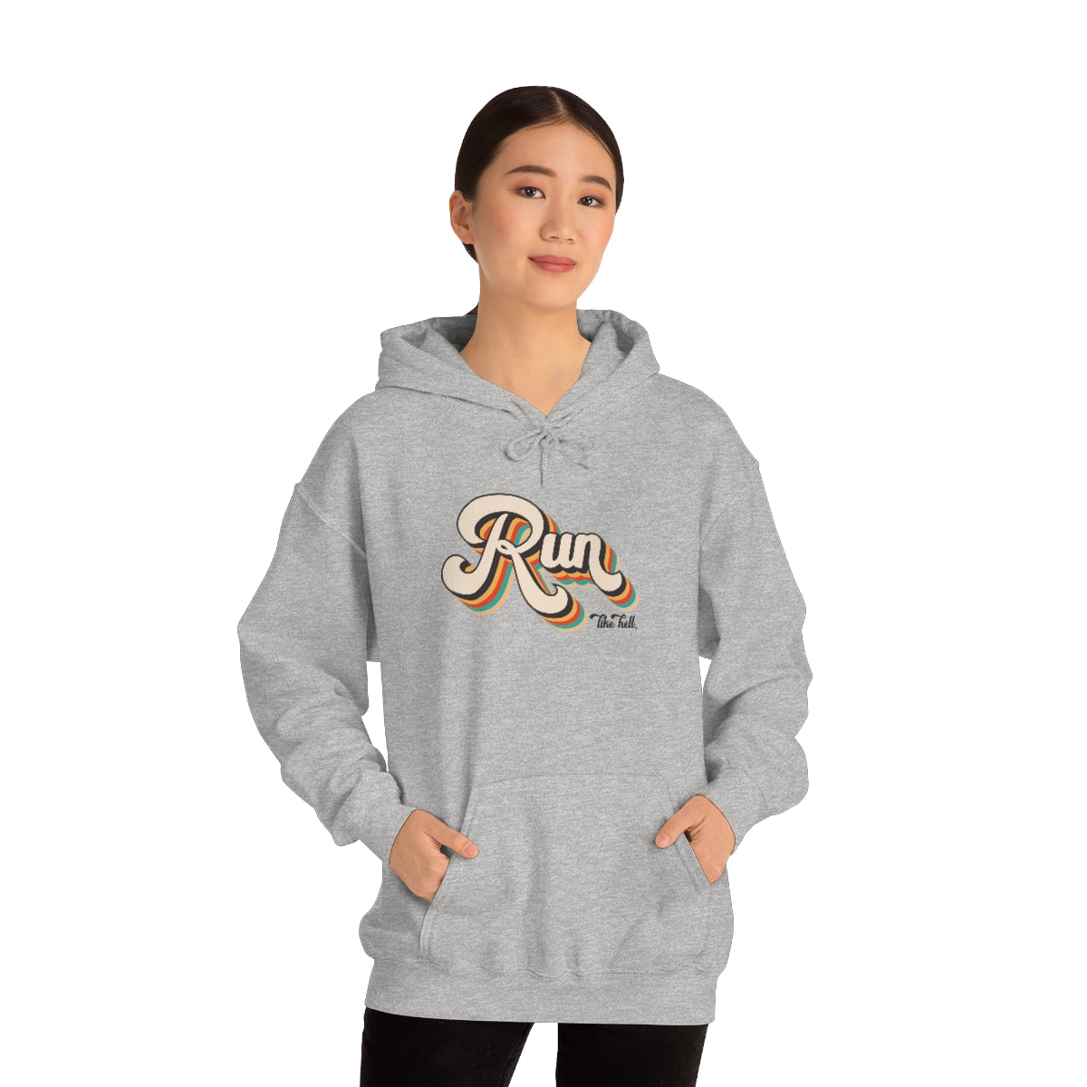 "Run Like Hell" Retro Unisex Hooded Sweatshirt