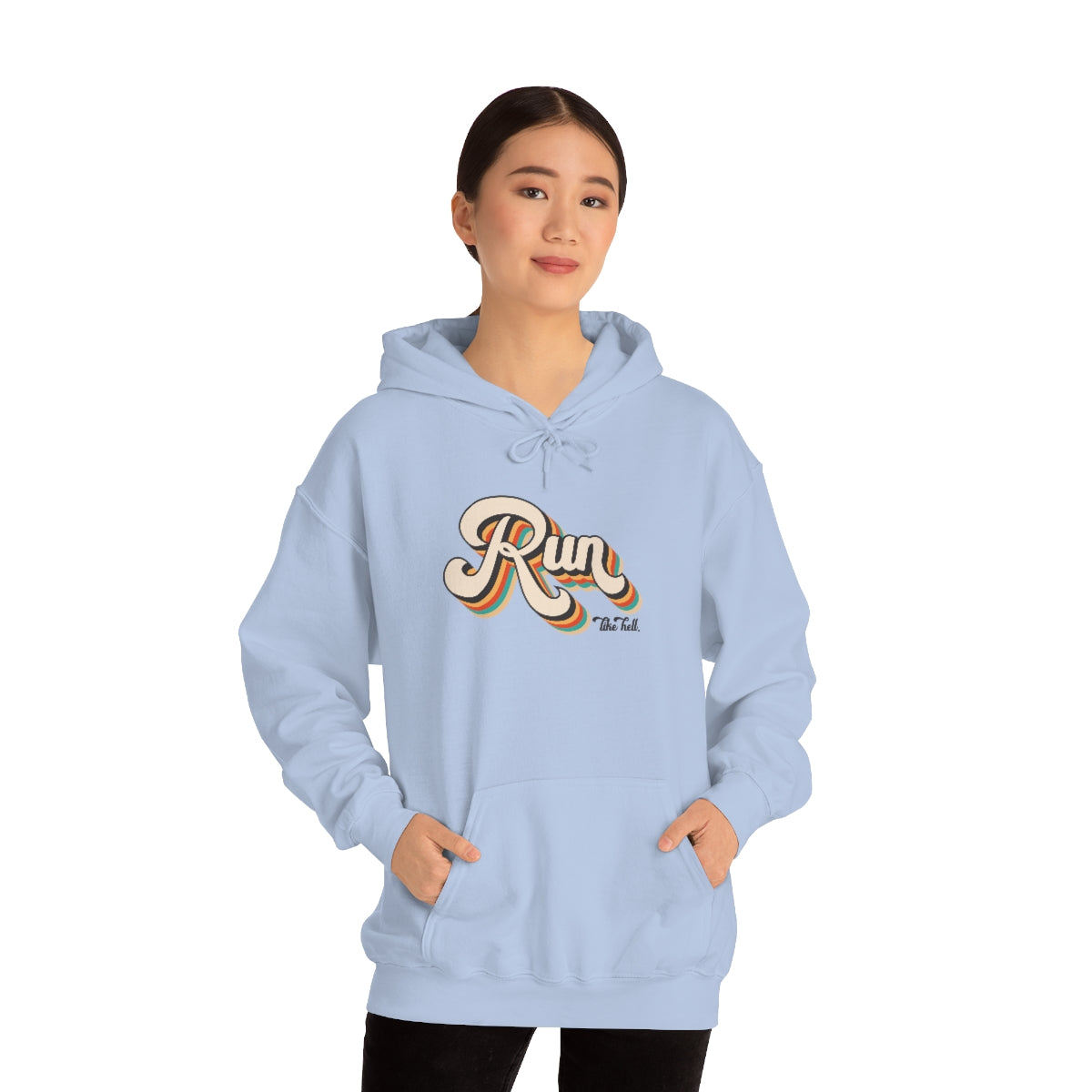 "Run Like Hell" Retro Unisex Hooded Sweatshirt