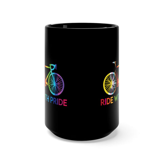 "Ride with Pride" Black Mug 15oz