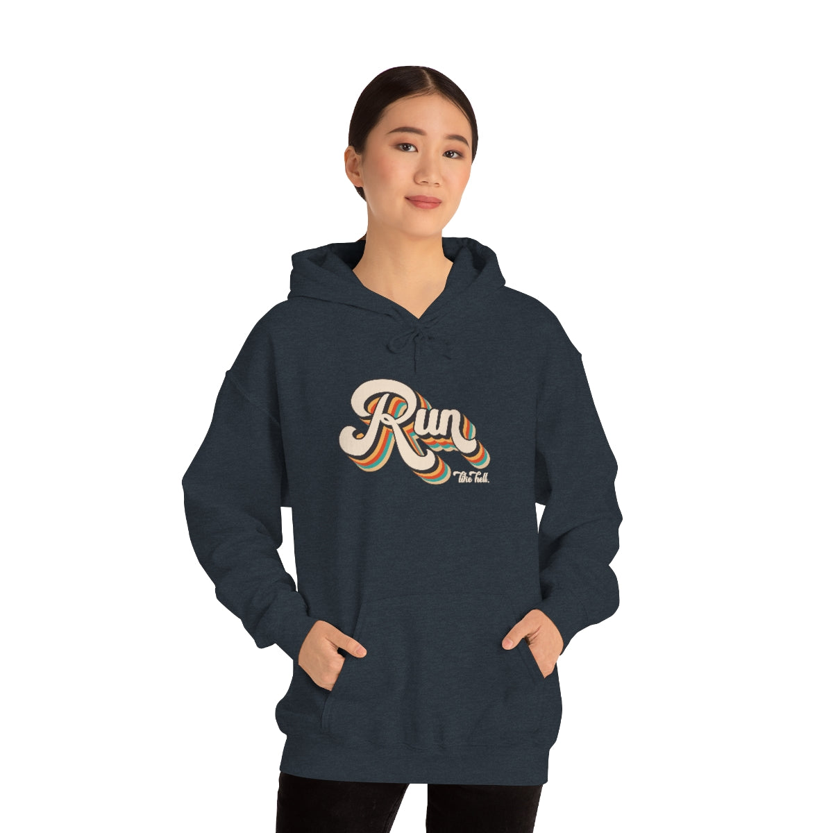 "Run Like Hell" Retro Unisex Hooded Sweatshirt