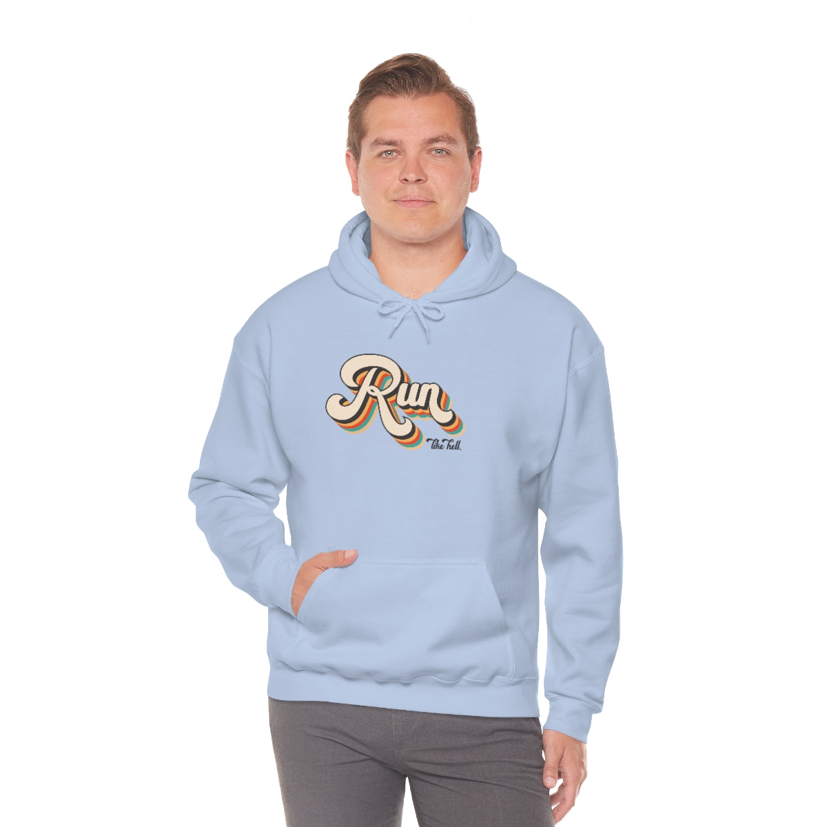 "Run Like Hell" Retro Unisex Hooded Sweatshirt