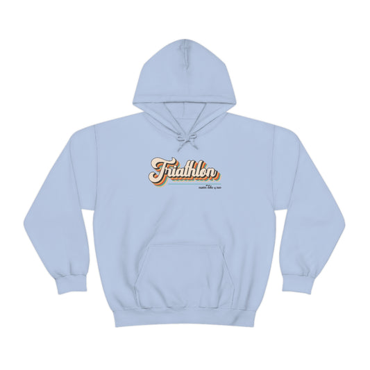 "Triathlon" Retro Unisex Hooded Sweatshirt