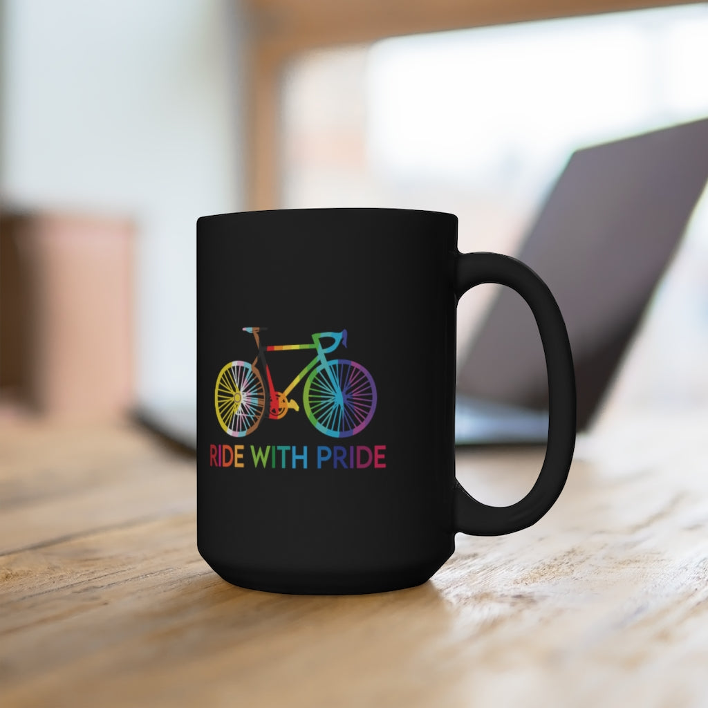 "Ride with Pride" Black Mug 15oz