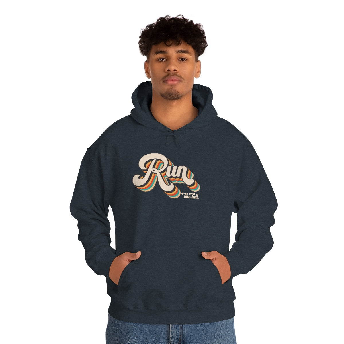 "Run Like Hell" Retro Unisex Hooded Sweatshirt