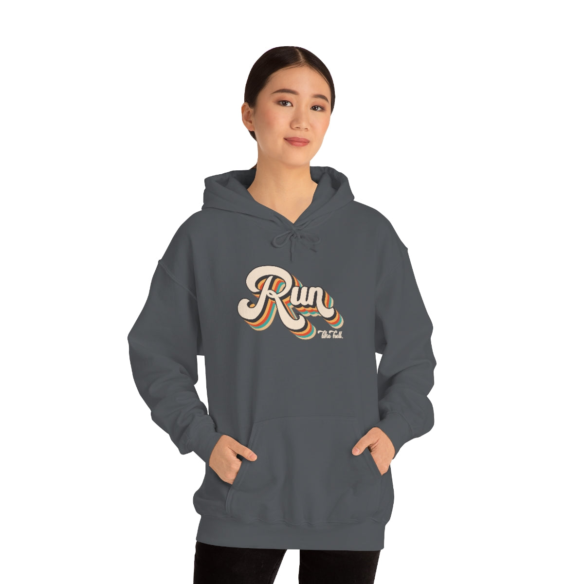 "Run Like Hell" Retro Unisex Hooded Sweatshirt